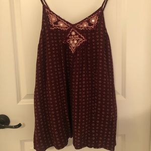 Boho maroon mini dress